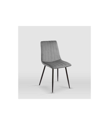 Pack de 4 sillas modelo IRIA tapizadas en terciopelo gris piedra, 44cm(ancho ) - Foto 3