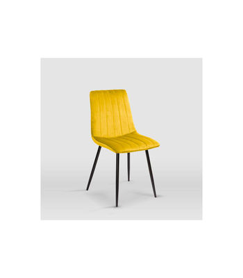 Pack de 4 sillas modelo IRIA tapizadas en terciopelo mostaza, 44cm(ancho ) - Foto 3