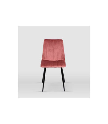 Pack de 4 sillas modelo IRIA tapizadas en terciopelo rosa maquillaje, 44cm(ancho - Foto 3