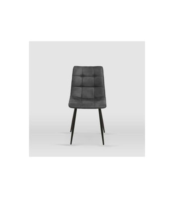 Pack de 4 sillas modelo Ivy tapizadas en microfibra gris pizarra, 51cm(ancho )