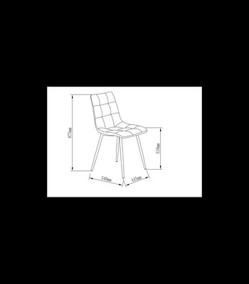 Pack de 4 sillas modelo Ivy tapizadas en microfibra gris pizarra, 51cm(ancho ) - Foto 4