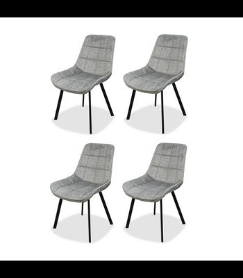 Pack de 4 sillas modelo Jimena tapizadas en textil gris claro, 87cm(alto) - Foto 2