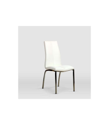 Pack de 4 sillas modelo Marian tapizadas en piel sintetica blanca, 43cm(ancho ) - Foto 4