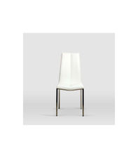 Pack de 4 sillas modelo Marian tapizadas en piel sintetica blanca, 43cm(ancho )