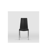 Pack de 4 sillas modelo Marian tapizadas en piel sintética negra, 43cm(ancho )