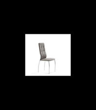 Pack de 4 sillas modelo Petra tapizado en tela gris claro, 46 x 54 x 101/48 cm
