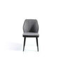Pack de 4 sillas modelo SARAY acabado tela gris y ecopiel gris oscuro, 49 x 61 x