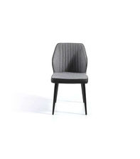 Pack de 4 sillas modelo SARAY acabado tela gris y ecopiel gris oscuro, 49 x 61 x