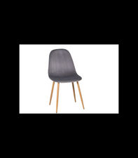 Pack de 4 sillas modelo Sharon tapizadas en velvet gris claro, 44cm(ancho )