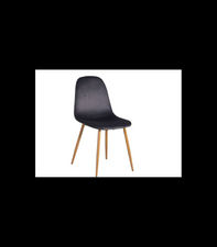 Pack de 4 sillas modelo Sharon tapizadas en velvet gris oscuro, 44cm(ancho )