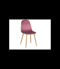 Pack de 4 sillas modelo Sharon tapizadas en velvet rosa claro, 44cm(ancho )