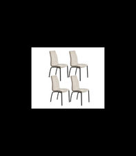 Pack de 4 sillas modelo TANIA acabado tela beige claro, 43 x 58 x 94cm (largo x