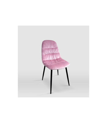 Pack de 4 sillas modelo WEI tapizadas en terciopelo rosa, 45cm(ancho )