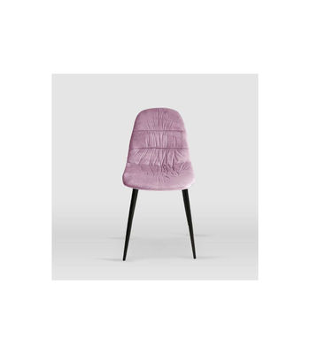 Pack de 4 sillas modelo WEI tapizadas en terciopelo rosa, 45cm(ancho ) - Foto 3