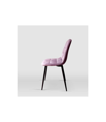 Pack de 4 sillas modelo WEI tapizadas en terciopelo rosa, 45cm(ancho ) - Foto 2