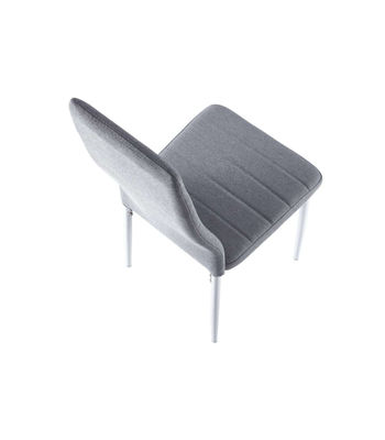 Pack de 4 sillas Niza para Salon o Cocina, tapizado textil gris/blanco, 103 - Foto 2