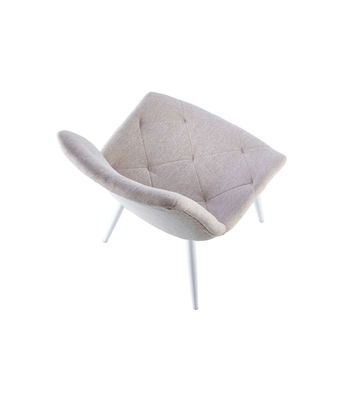 Pack de 4 sillas para cocina o comedor Marlene tapizado en textil beige/blanco, - Foto 2