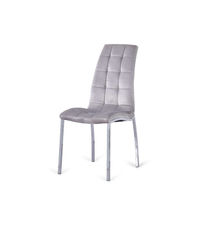 Pack de 4 sillas San Sebastián tapizada en tejido velvet gris claro. 96 cm