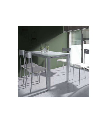 Pack de 4 sillas tapizado en polipiel blanco, 86cm(alto) 40cm(ancho) 47cm(largo) - Foto 2