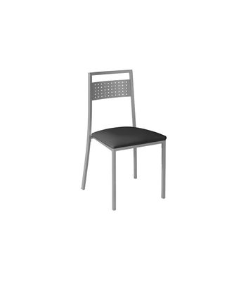 Pack de 4 sillas tapizado en polipiel negro, 86 cm(alto)44 cm(ancho)48 cm(largo)