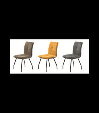 Pack de 4 sillas Theo estructura metálica tapizado en tejido color gris, 90