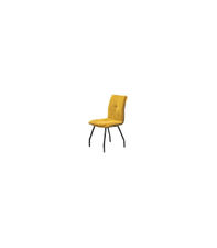 Pack de 4 sillas Theo estructura metálica tapizado en tejido color mostaza, 90