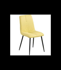 Pack de 4 sillas Timer DC-1969 tapizado textil amarillo, 89cm(alto) 45cm(ancho)