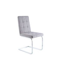Pack de 4 sillas Vanity para Salon o Cocina, tapizado gris, 93 cm(alto)45