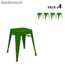 Pack de 4 tamboretes industriais torix pequenos verdes