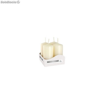 Pack de 4 velas de 8 x 4 cm color marfil