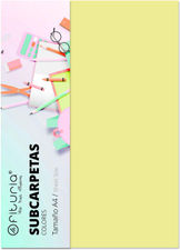 Pack de 50 Subcarpetas Resistentes Tamaño A4 Color Amarillo 180g