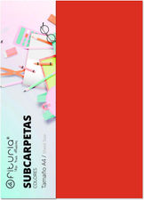 Pack de 50 Subcarpetas Resistentes Tamaño A4 Color Rojo 180g