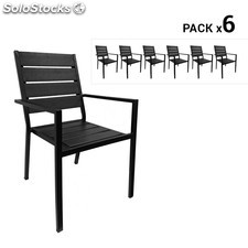 Pack de 6 cadeiras de terraço com braços