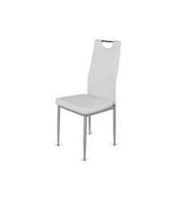 Pack de 6 sillas Orense tapizadas en polipiel blanca. 98 cm(alto)43 cm(ancho)51