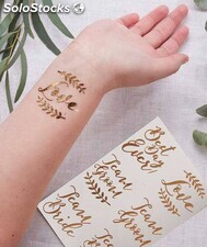 Pack de 6 tatuajes temporales para bodas