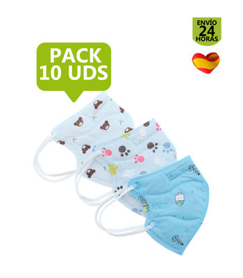 Pack mascarilla infantil FFP2 KN95 con diseños variados | 10 uds. - Foto 2
