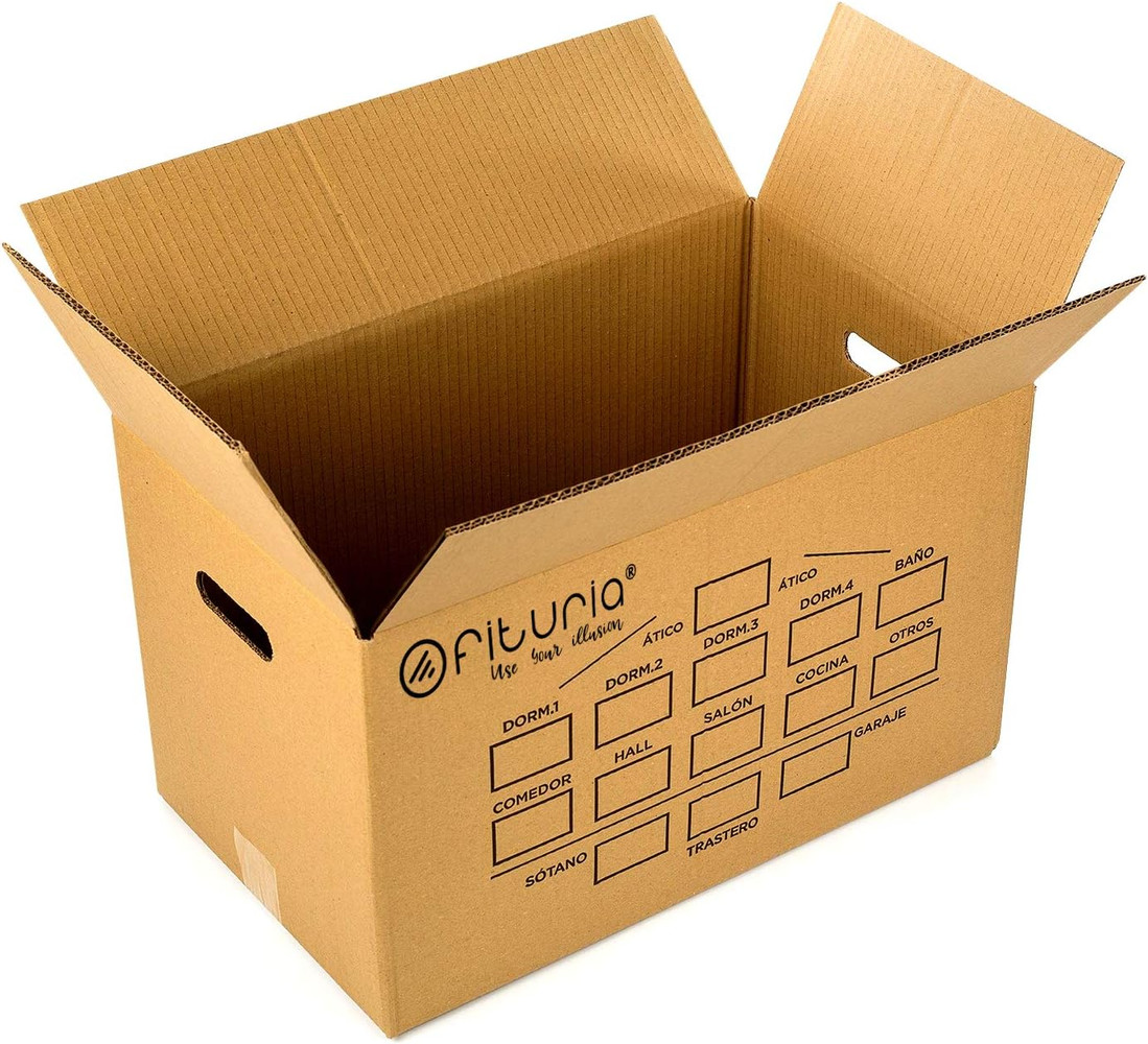 Pack Mudanza Pro - 20 Cajas de Cartón 43x30x25cm, 3 Cinta  AdhesivaTransparente