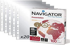 Pack Paquete de 500 Folios Navigator Universal A4 100gr + 20 Fundas Multitaladro