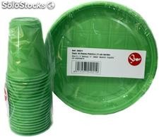 Pacote de 10 placas de plástico verde 21 centímetros