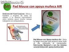 Pad mouse ergonometrico con apoya muñeca cristal air