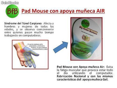 Pad mouse ergonometrico con apoya muñeca cristal air