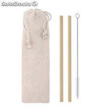 Paille bambou avec brosse. beige MIMO9630-13