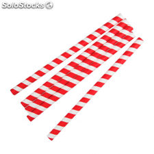 Pailles à smoothie en papier rouges (Pack Of 250) FB147 - Rayées Rouge et Blanc - Photo 3