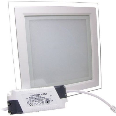 Painel de led plafon 18W quadrado com borda de vidro 3.000K 20 x 20 x 3,5 - Foto 2