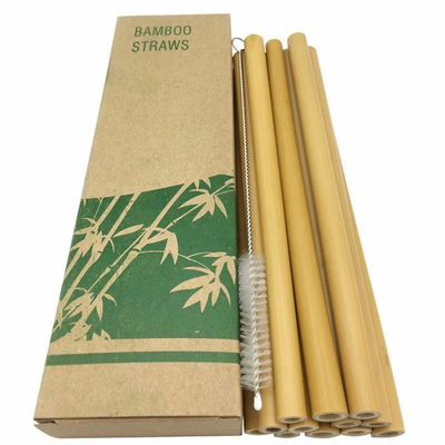 Pajita de bambú natural 100% biodegradable con estuche y cepillo limpiador