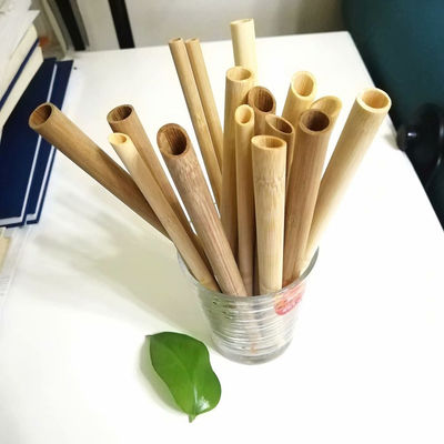 Pajita de bambú reutilizable natural para beber té de burbujas de gran tamaño - Foto 4