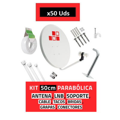 PALET 50x Kit Parabólica 50cm + LNB + Soporte + Cable diesl - Foto 2