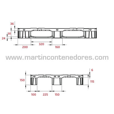 Palet plástico liso 1200x800x150 mm 3 patines - Foto 4