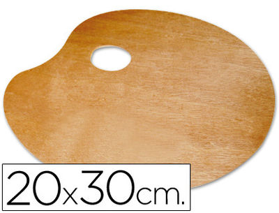 Paleta madera lidercolor ovalada tamaño 20X30 cm grosor 0.3 cm zurdos