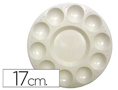 Paleta plastico artist circular con 10 huecos tamaño 17CM